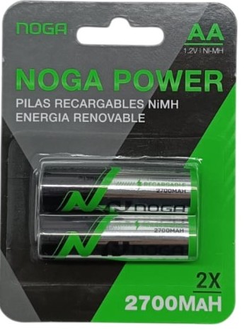 PILAS AA BLISTER RECARGABLE NOGA 2700MAH X2