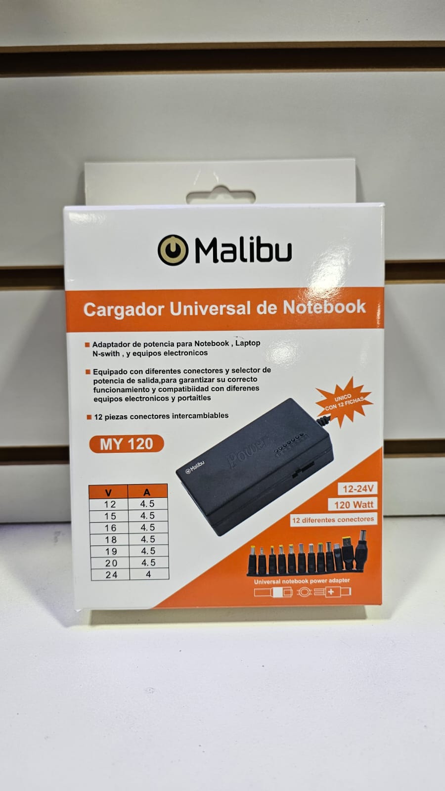 Cargador universal 12-24v 12 pines 120w