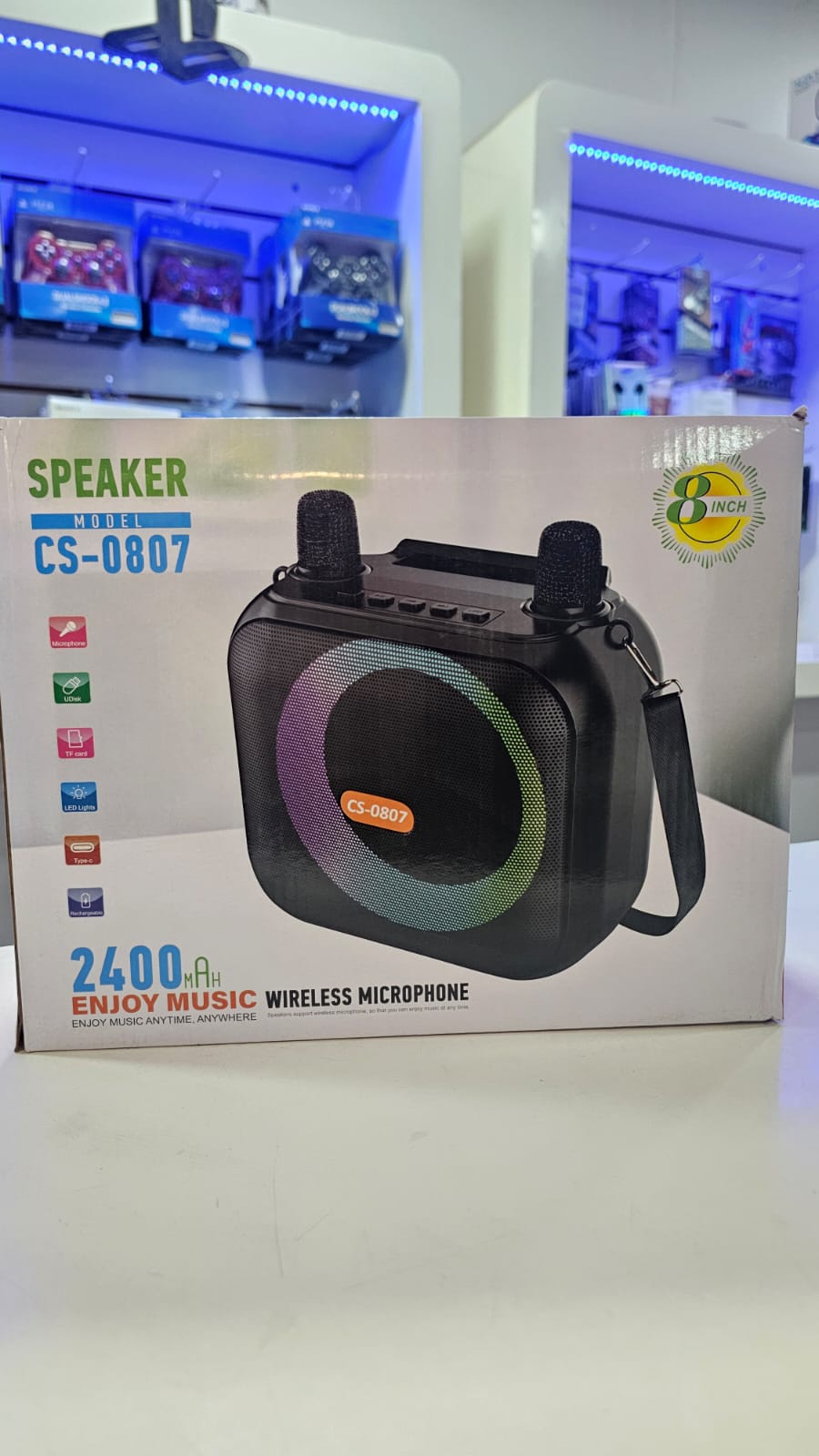 Parlante Bluetooth 8" con 2 microfonos