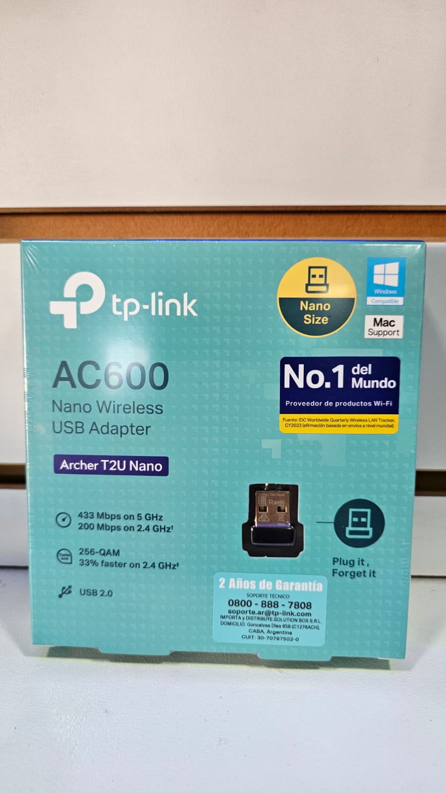 Adaptador WIFI Nano AC600 Doble Banda 2.4GHz 5GHz