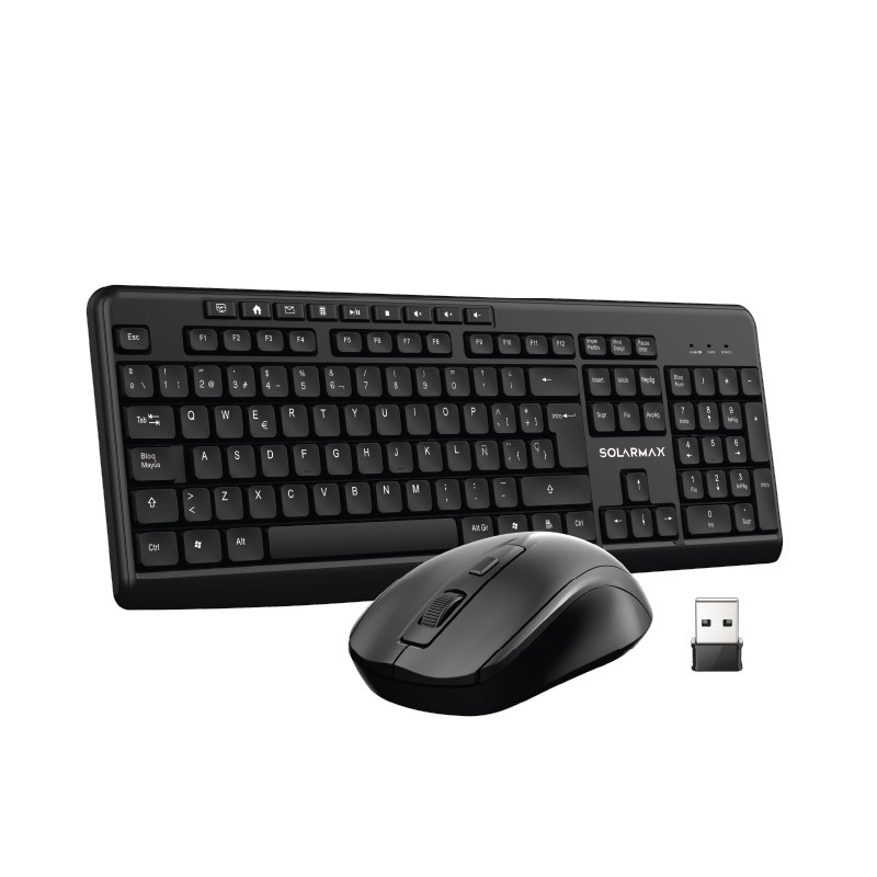 TECLADO+MOUSE KIT SOLARMAX  WIRELESS/NEGRO