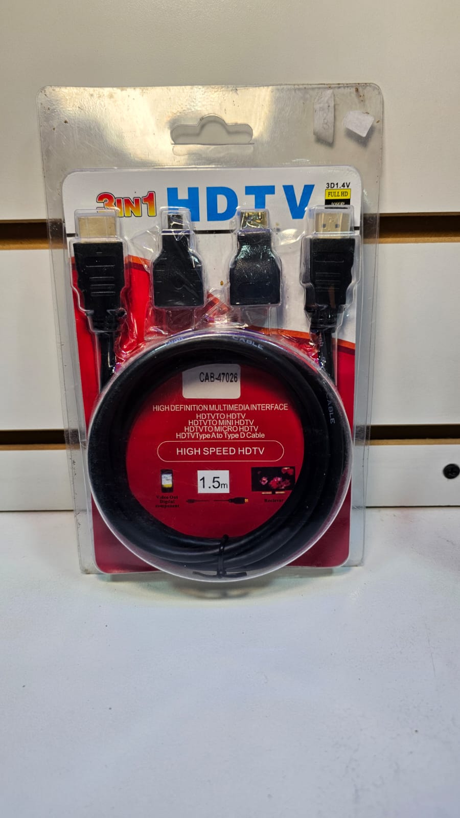Cable HDMI kit con adaptadores 1.5m
